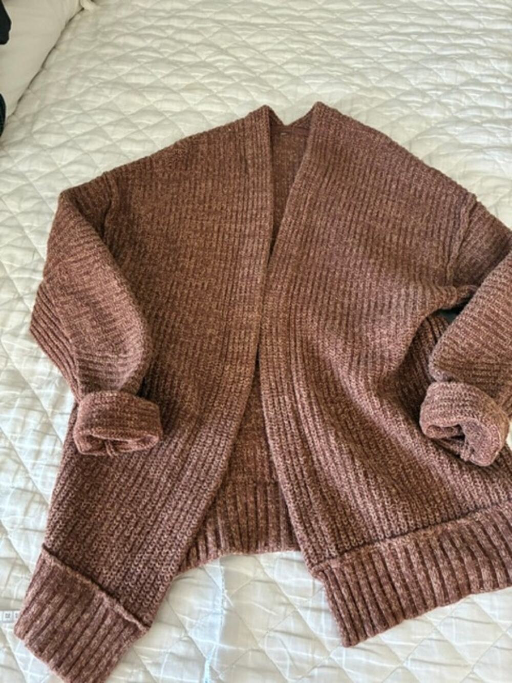 Free People Oversized Cardigan S Rust Brown Chunky Knit